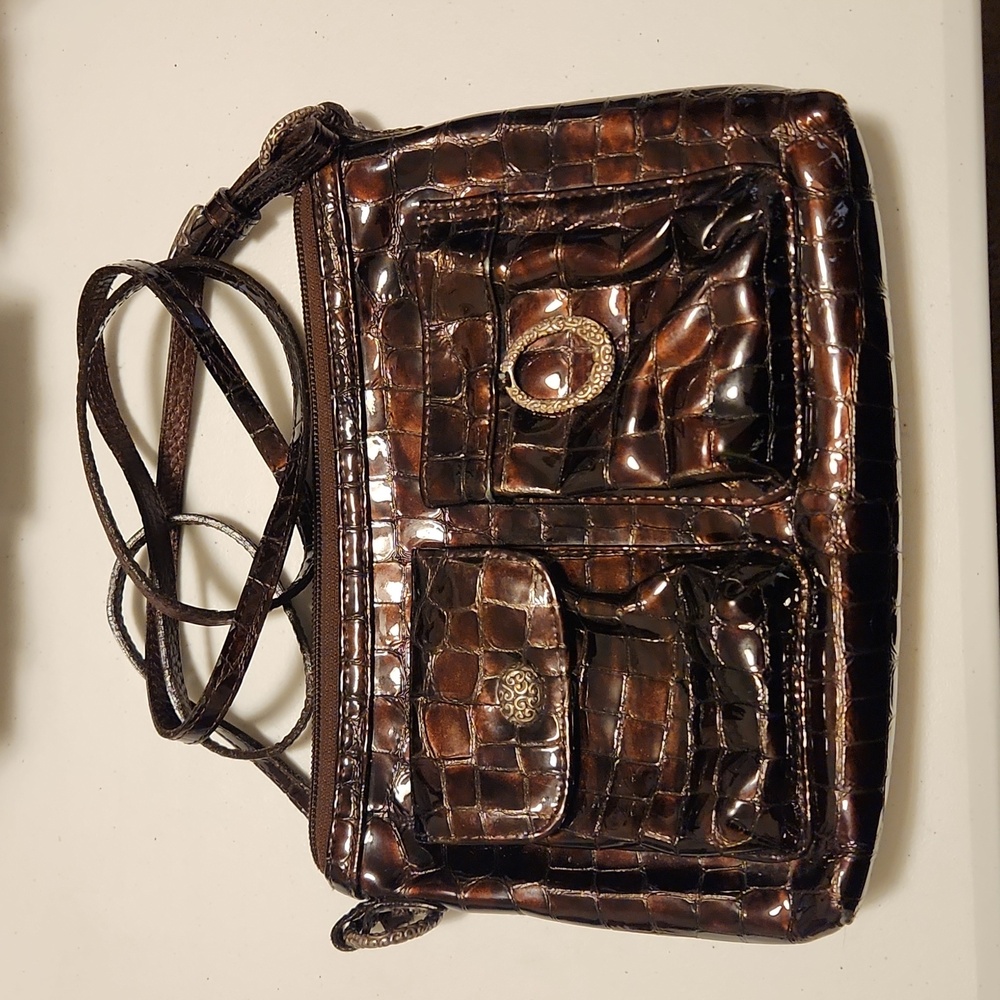 Brighton Brown Patent Leather Purse
